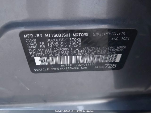 ML32AUHJ2MH013238 Mitsubishi Mirage Carbonite Edition/es/le