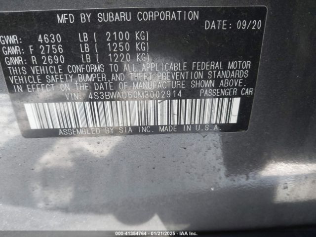 4S3BWAD60M3002914 Subaru Legacy Premium
