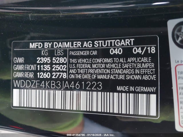 WDDZF4KB3JA461223 Mercedes-Benz E 300 4matic