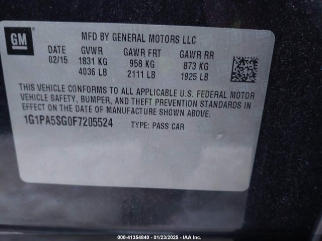 Chevrolet Cruze Ls Auto 2015 1G1PA5SG0F7205524 Image 9