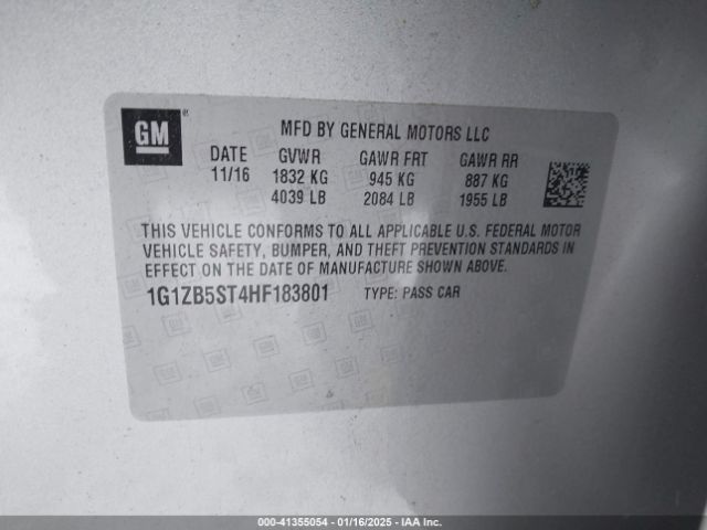 1G1ZB5ST4HF183801 Chevrolet MALIBU LS