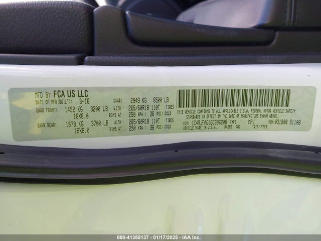 1C4RJFAG1GC396208 Jeep Grand Cherokee Laredo