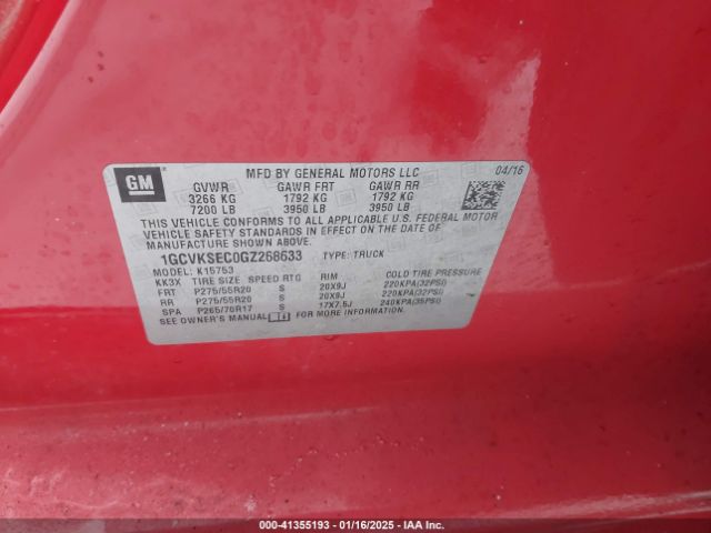 1GCVKSEC0GZ268633 Chevrolet Silverado 1500 1lz