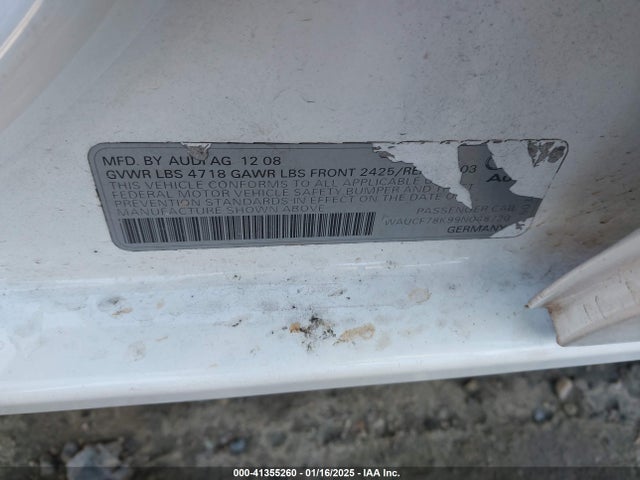 2009 AUDI A4 WAUCF78K99N048720 Photo 8