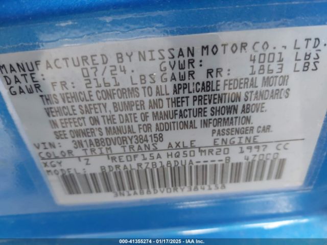 3N1AB8DV0RY384158 Nissan Sentra Sr Xtronic Cvt
