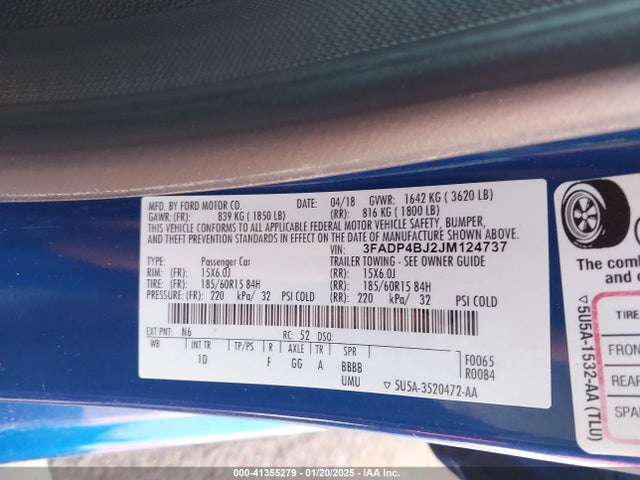 Ford FIESTA SE 2018 3FADP4BJ2JM124737 Image 9