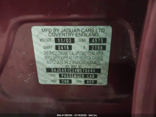 2004 JAGUAR X-TYPE SAJEA51C24WD78644 Photo 8