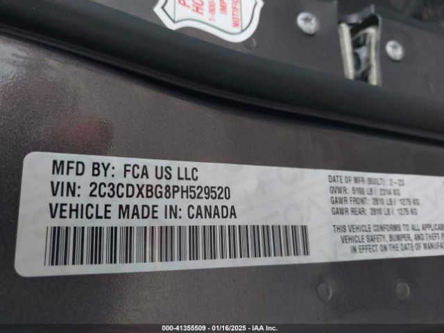 2C3CDXBG8PH529520 Dodge Charger Sxt