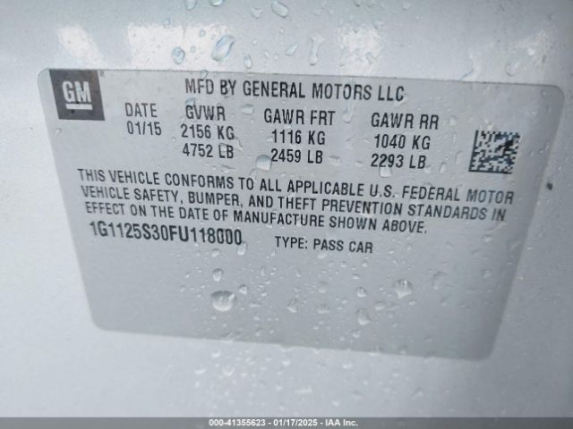 1G1125S30FU118000 Chevrolet Impala 2lt