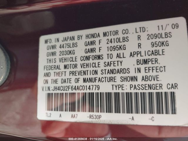 2010 ACURA TSX JH4CU2F64AC014779 Photo 8