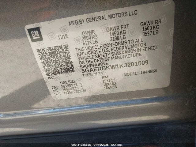 5GAERBKW1KJ201509 Buick Enclave Fwd Essence