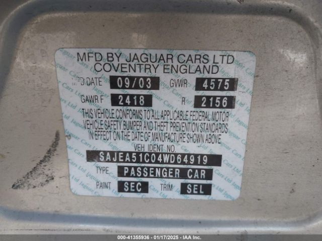 2004 JAGUAR X-TYPE SAJEA51C04WD64919 Photo 8