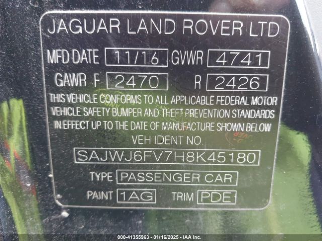 2017 JAGUAR F-TYPE SAJWJ6FV7H8K45180 Photo 8