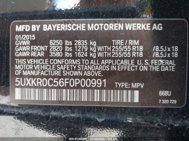 5UXKR0C56F0P00991 BMW X5 Xdrive35i