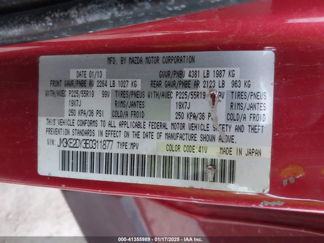 Mazda Cx-5 Grand Touring 2014 JM3KE2DY3E0311877 Image 9