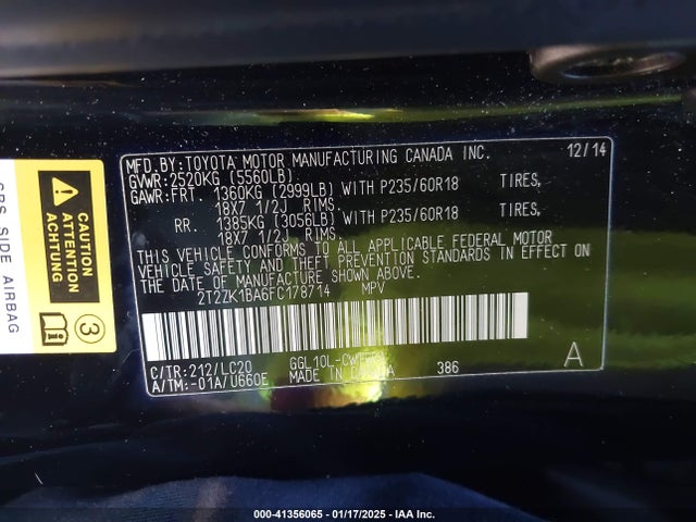 Lexus RX 350 2015 2T2ZK1BA6FC178714 Image 9