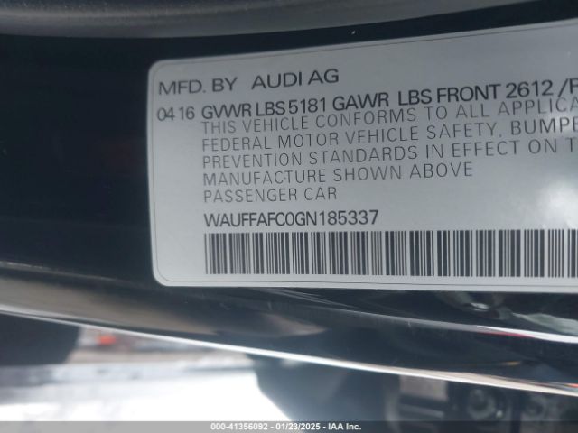 WAUFFAFC0GN185337 Audi A6 2.0t Premium