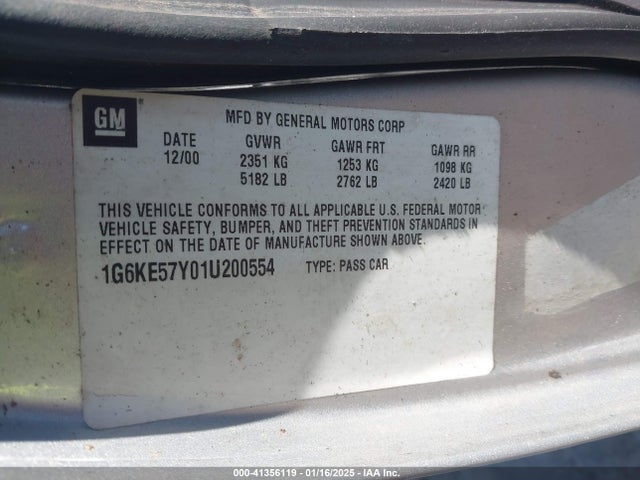 2001 CADILLAC DEVILLE 1G6KE57Y01U200554 Photo 8