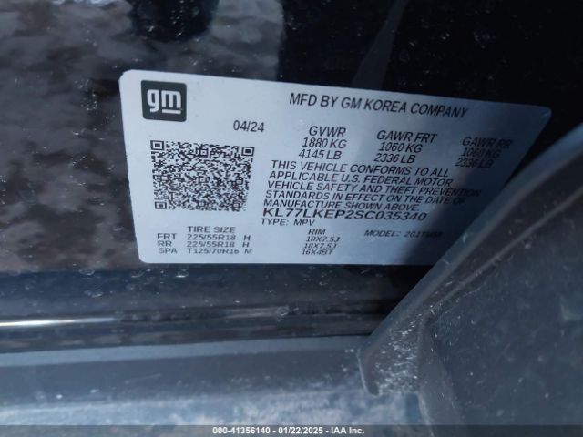KL77LKEP2SC035340 Chevrolet Trax Fwd Activ