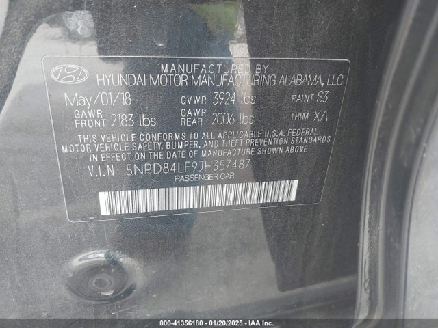 5NPD84LF9JH357487 Hyundai Elantra Value Edition