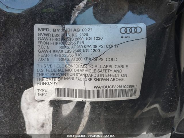 WA1BUCF32N1028667 Audi Q3 Premium Plus 40 Tfsi Quattro Tiptronic