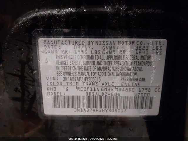 Nissan SENTRA SV 2017 3N1AB7AP3HY305015 Image 9