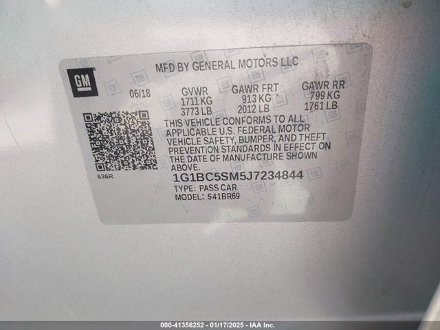 Chevrolet Cruze Ls Auto 2018 1G1BC5SM5J7234844 Image 9