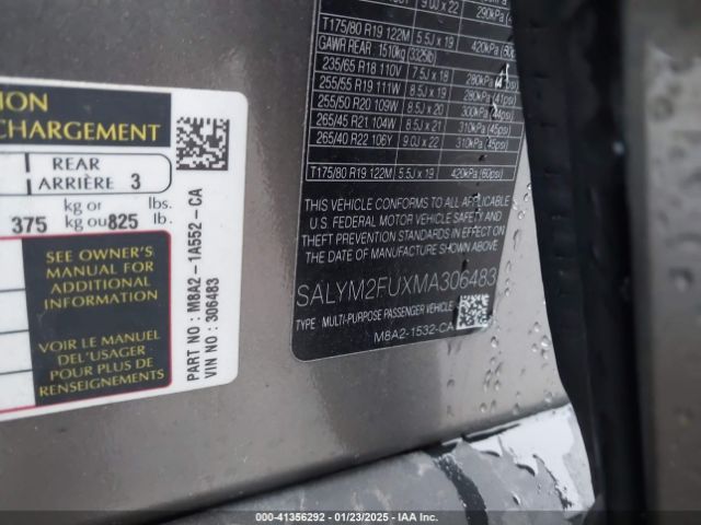2021 LAND ROVER RANGE ROVER VELAR SALYM2FUXMA306483 Photo 8