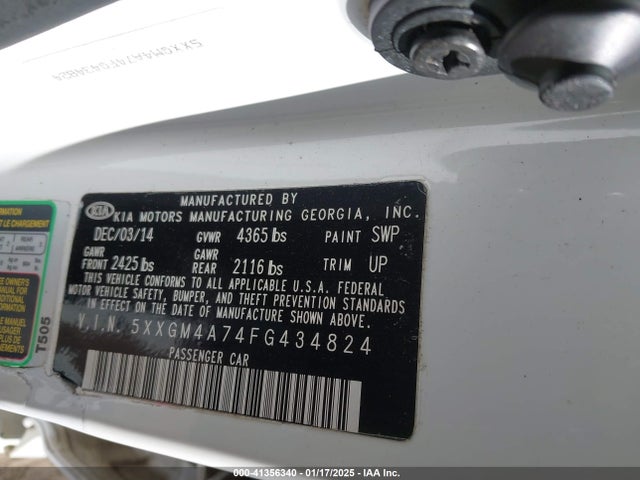 5XXGM4A74FG434824 KIA Optima Lx