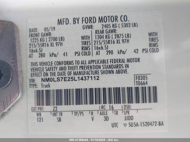 Ford Transit Connect Xl Cargo Van 2020 NM0LS7E25L1437112 Image 9