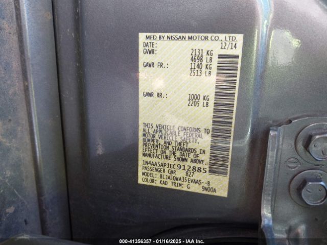 1N4AA5AP3EC912885 Nissan Maxima 3.5 S