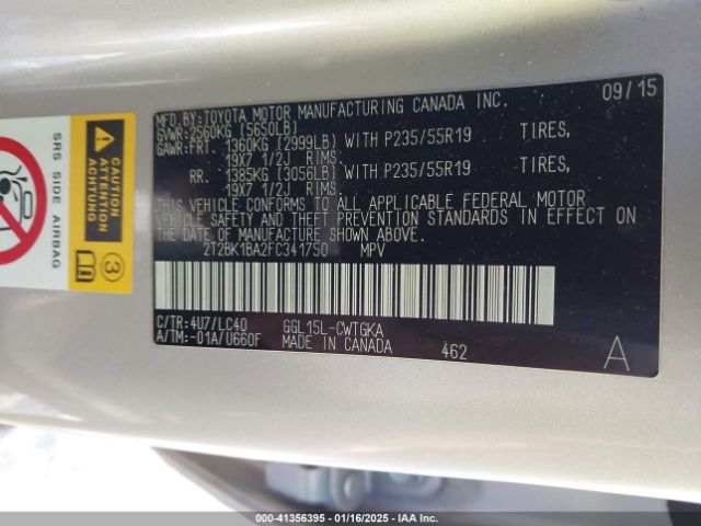 2T2BK1BA2FC341750 Lexus RX 350