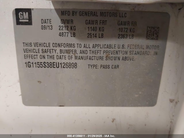 1G1155S38EU126898 Chevrolet IMPALA 2LZ