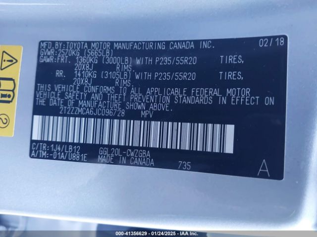 2T2ZZMCA6JC096728 Lexus RX 350