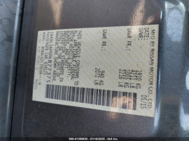 2015 NISSAN ALTIMA 1N4AL3AP6FN877375 Photo 8