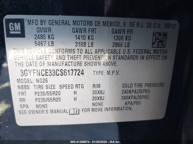 2012 CADILLAC SRX 3GYFNCE33CS617724 Photo 8