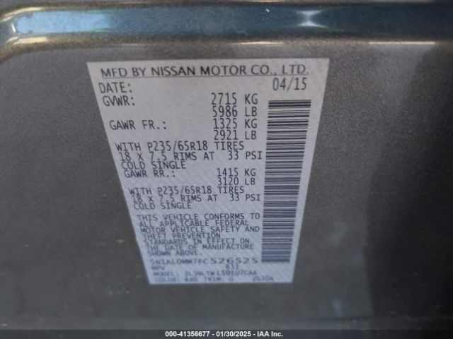 2015 INFINITI QX60 5N1AL0MM7FC526525 Photo 8