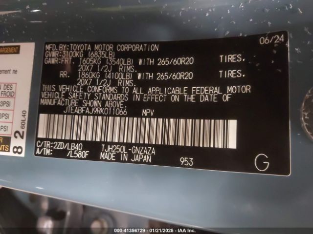2024 TOYOTA LAND CRUISER JTEABFAJ9RK011066 Photo 8