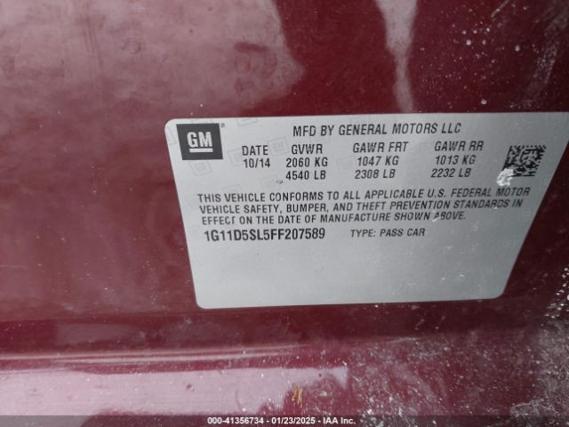 1G11D5SL5FF207589 Chevrolet MALIBU 2LT