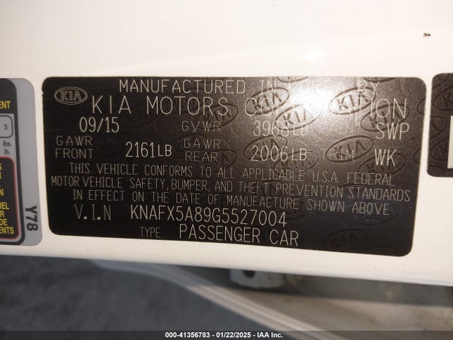 KIA gdi nu 2016 KNAFX5A89G5527004 Image 9