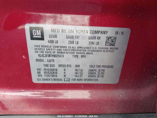 KL4CJESB1HB029474 Buick Encore Preferred