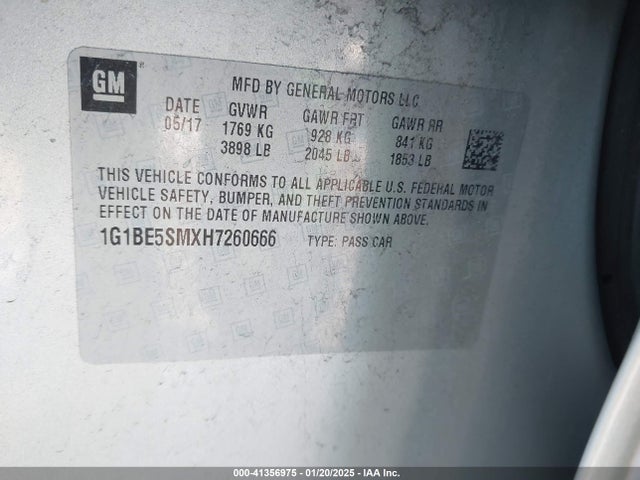 Chevrolet Cruze Lt Auto 2017 1G1BE5SMXH7260666 Image 9
