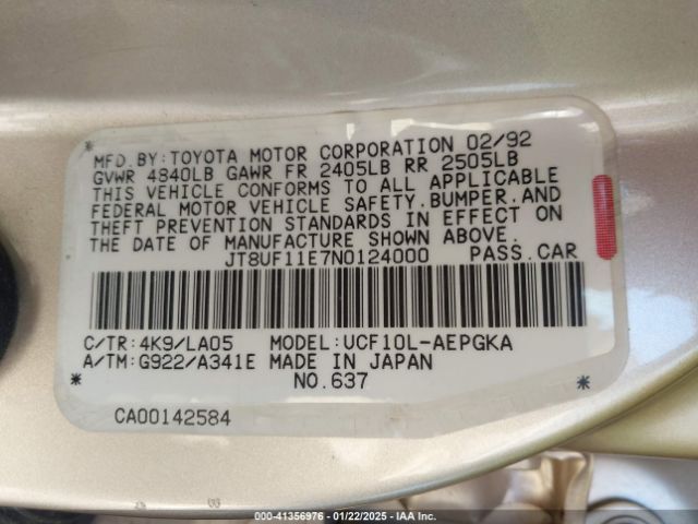 1992 LEXUS LS JT8UF11E7N0124000 Photo 8