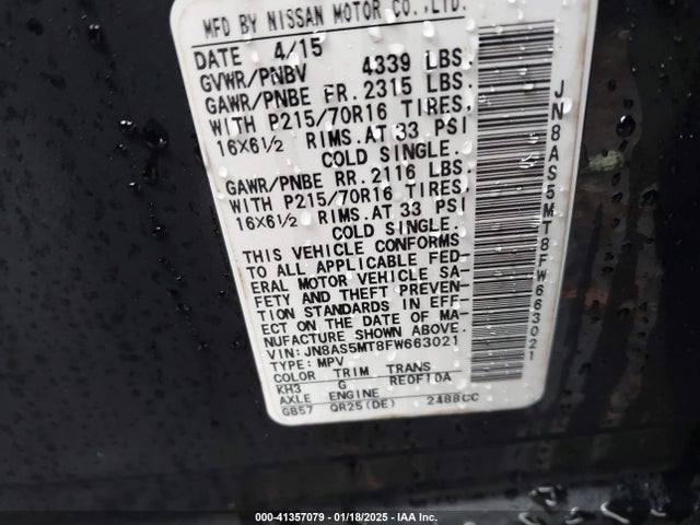 Nissan Rogue Select S 2015 JN8AS5MT8FW663021 Image 9