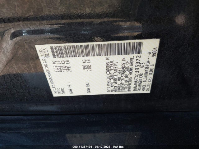 1N4AA6AP7GC395972 Nissan Maxima 3.5 Platinum