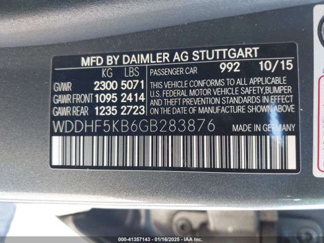 WDDHF5KB6GB283876 Mercedes-Benz E 350