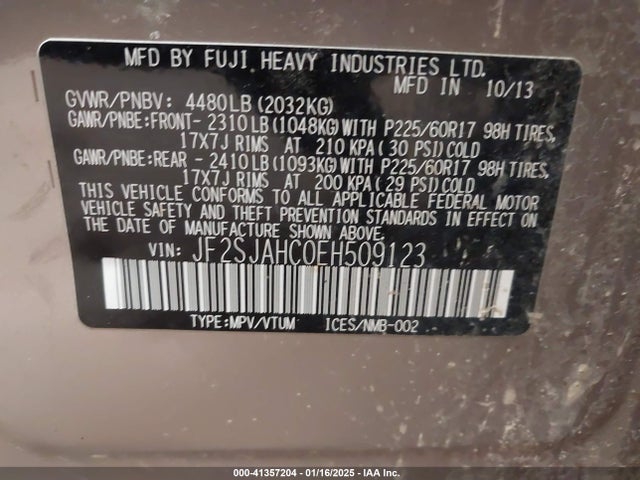 Subaru Forester 2.5i Limited 2014 JF2SJAHC0EH509123 Image 9