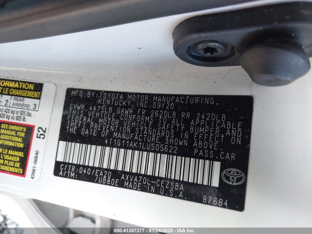 4T1G11AK1LU505622 Toyota Camry Se/se Nightshade Edition