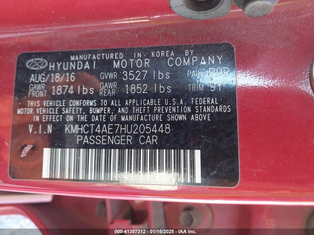 Hyundai ACCENT SE 2017 KMHCT4AE7HU205448 Image 9