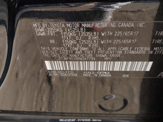 Toyota Rav4 Xle 2017 2T3WFREV8HW347794 Image 9